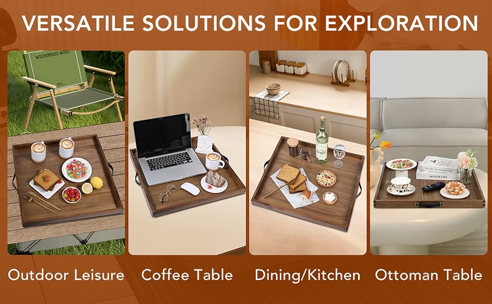 wooden ottoman tray,outdoor tray,coffee table tray,kitchen dinning tray,elegant decor tray