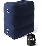 Sunany Inflatable Foot Rest Pillow for Travel, Kids/Adults Airplane Travel Pillow-Adjustable Heig...