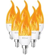 Bitrue LED Flickering Bulbs, 3 Modes Flickering Effect, E12 Chandelier Base Candle Flicker Bulb, ...