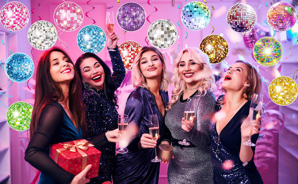 35Pcs Disco Party Hanging Swirl Decor