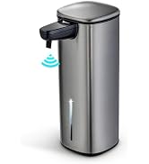Home Zone Living Automatic Liquid Hand Soap Dispenser with Stainless Steel Cover, Adjustable Outp...