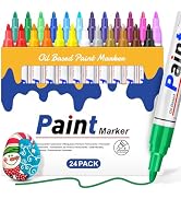 DAPAWIN Oil Based Paint Pen: Permanent Paint Marker, Quick-Dry, Waterproof Paint Set of 24 for Me...
