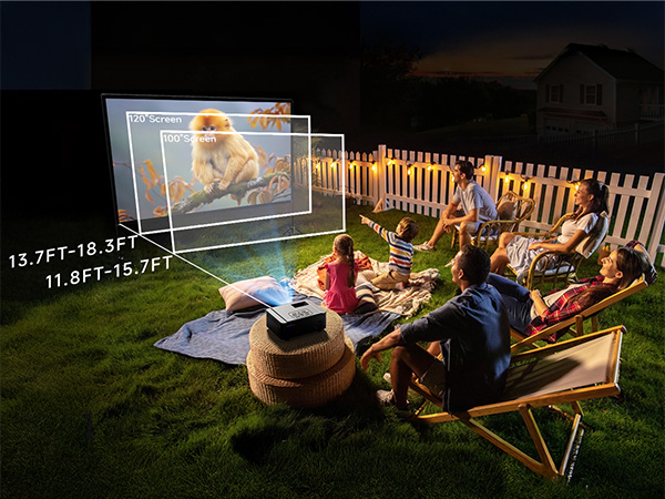 Projector Screen with Stand 120 Inch, 16:9 4K HD Portable Projector Screen Indoor Outdoor