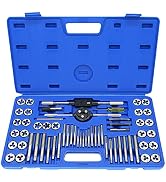 GMTOOLS 60PCS Tap and Die Set, Metric Standard Size M3 to M12, Threading Tool Set with Complete A...