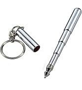 ZGLUZP 1Pc Retractable Mini Pen Made of Stainless Steel Retractable Pocket Pen Keychain Dad Gadge...