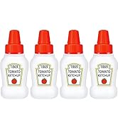 WXOIEOD 4 Pieces Mini Ketchup Bottle for Bento Box Accessories, 25ml Condiment Squeeze Bottles Em...