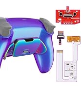 eXtremeRate Rainbow Aura Blue Purple Real Metal Buttons RMB RISE V3 Remap Kit for PS5 Controller ...