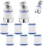 Sonku 2 Pack Kitchen & Bathroom Faucet Filter, Universal 360 Rotating, 6 Replacement Cartridges, ...