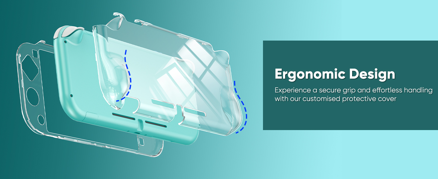 ergonomic clear case for switch lite