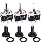 Twidec/3Pcs Heavy Duty Rocker Toggle Switch 16A 250V AC DPDT 3 Position 6 Pin ON/Off/ON Switch wi...