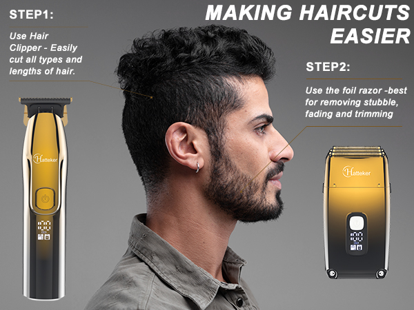 Hatteker Triple Blade Shaver and Hair Clipper 2in1