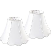 GOSO Bell Lamp Shades Set of 2 Medium Off White, Scalloped Lamp Shade for Table Lamp,Floor Lamps ...
