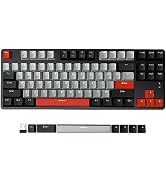 Ajazz AK871 Wireless Mechanical Keyboard,75% Mechanical Gaming Keyboard with USB Hub,2.4Ghz/Bluet...