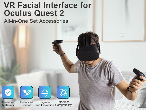 VR Facial Interface for Oculus Quest 2 Face Pad Replacement, Face Cushion Pad