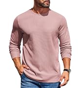 COOFANDY Mens Waffle Crewneck T Shirts Long Sleeve Casual Pullover Tees | Cloud-Soft Feel, Breath...