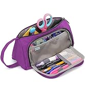 Enday Big Capacity Pencil Case, 3 Compartments Pencil Bags with Zipper, Large Capacity Pencil Pou...