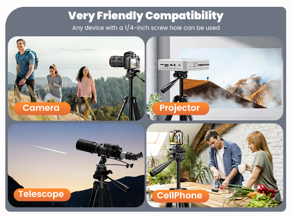 Wide Device Compatibility camera tripod