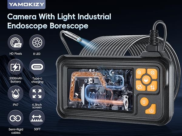 Industrial Borescope Endoscope Camera with Light