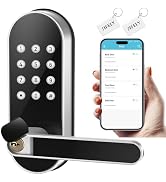 Keyless Entry Keypad Smart Door Lock with Handle & Knob – Digital Deadbolt for Front, Bedroom, Of...