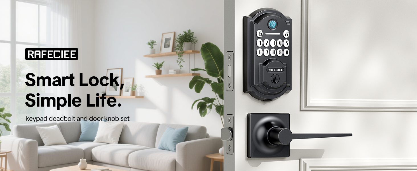 keypad door lock with handle