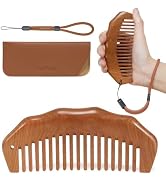 Moreinday Wooden Labor Comb with Wrist Strap, Wooden Hair Comb for Women Scalp Massage and Distri...