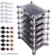 GeeekPi 6-Layers Raspberry Pi Cluster Case,Raspberry Pi Rack Case with Raspberry Pi Heatsinks Sta...