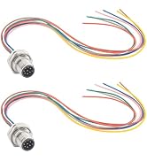 Hamadap M12 8 Pin Aviation Sensor Cable 0.2M A Coded Male Connector Cable 16mm Waterproof Front M...