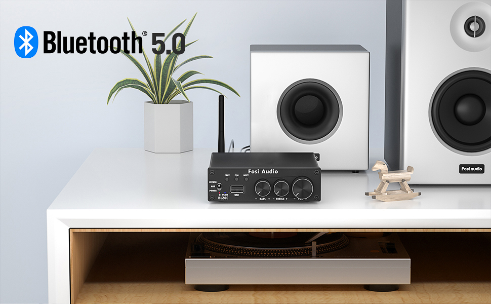 Fosi Audio BL20C 320 Watts Bluetooth 5.0 Stereo Audio Receiver Amplifier 2.1 CH Mini
