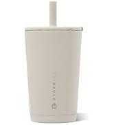 HydroJug Everyday Tumbler 14 oz, Ceramic-Lined Straw Cup, Linen