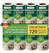 Vantaly Extra Sticky Lint Roller Refills,Fits Most 3.9"-4" Standard Size Lint Roller with Inner D...