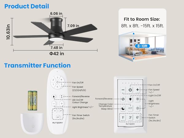 42 inch ceiling fan with light