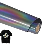 guangyintong Rainbow Reflective Heat Transfer Vinyl Roll 12" x 12ft for T- Shirt HTV Iron on Viny...