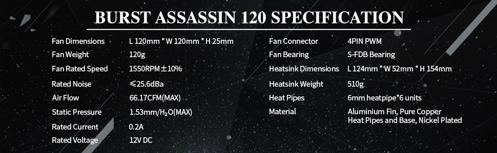 BA120 -d6 cpu air cooler