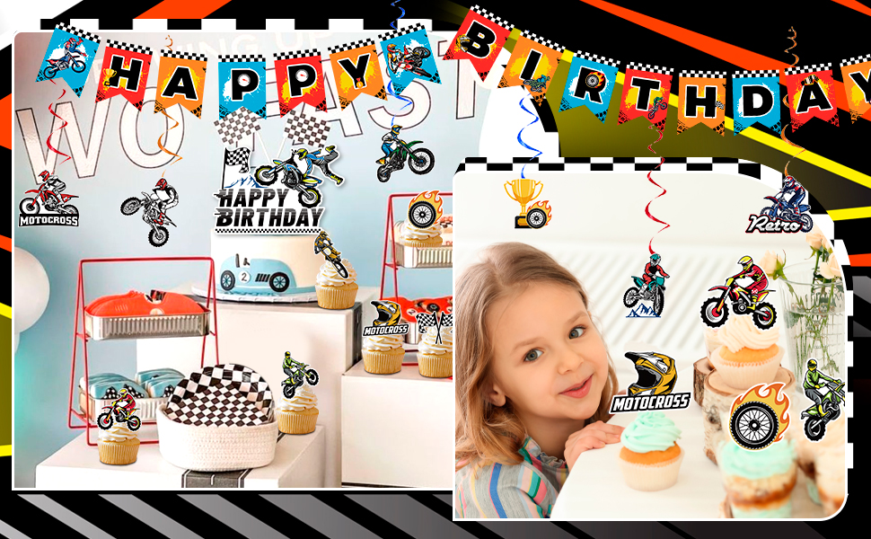 dirt bike party decorations