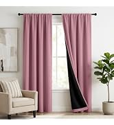 COSENNATUR 100% Blackout Curtains Thermal Insulation Lined Drape Curtains | Full Shade Darkening ...