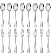 Salad Forks And Teaspoon,6.7 Inches Stainless Steel Dessert Spoons And Forks,Set Of 16 Dishwasher...