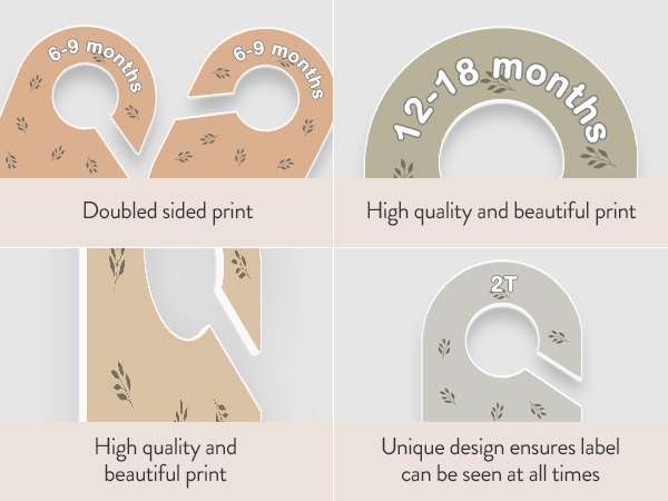 Stylish and functional, wooden baby closet dividers ensure baby clothes are organized