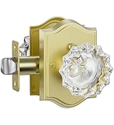 HOSOM Glass Door Knobs with Lock, Privacy Door Knob, Keyless Gold Door Knobs, Crystal Door knobs ...