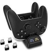 Switch 2 Pro Controller Charger Dock, Dual USB-C Charging Station for Switch Pro Controller, Comp...
