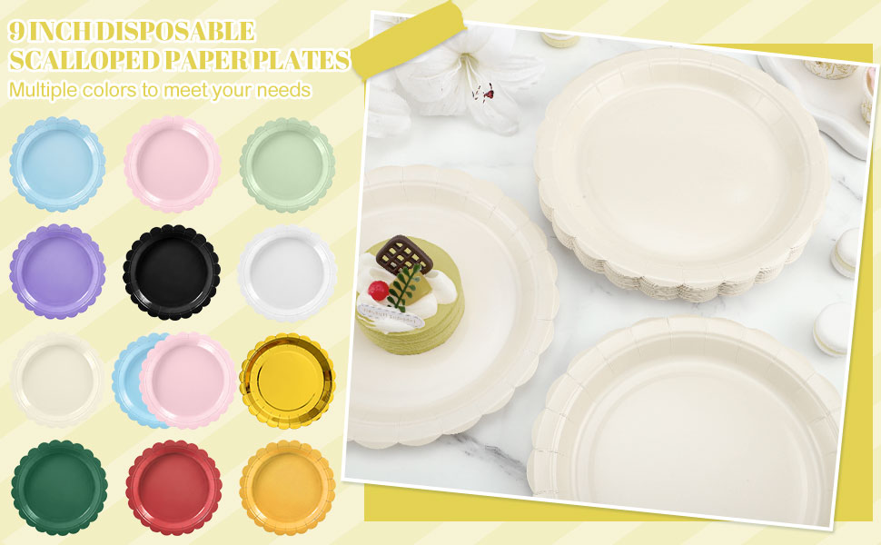 beige paper plates
