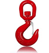3 Ton Swivel Lifting Hook Heavy Duty Swivel Hook, G80 Crane Swivel Hook with Safety Latch Hoist S...