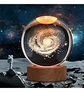 JANARARY Large 3D Galaxy Crystal Ball Night Light, Crystal Lamp 16 Color Changing with Remote Con...