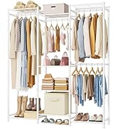 HOMIDEC Wardrobe Closet, 4 Hanging Spaces Portable Clothes Rack,Free Standing Closet Organizer an...