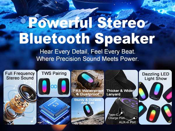 Portable Wireless Bluetooth Speaker, small outdoor blueooth speaker with loud sound