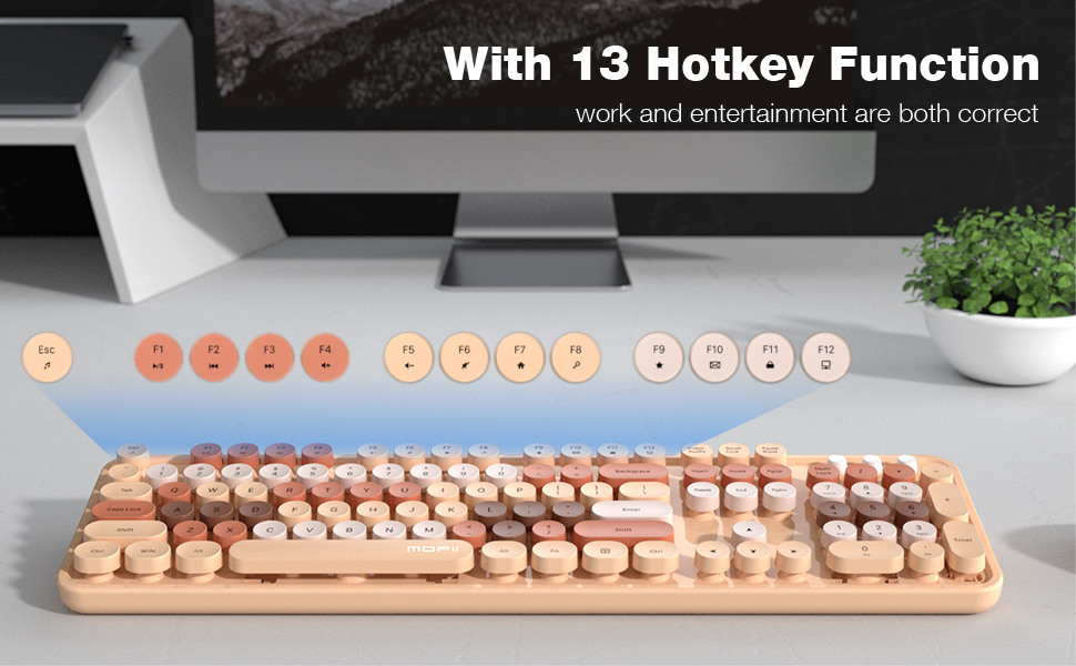 Full Size Keyboard Round Keycaps