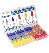 90PCS Electrical Wire Caps Wire Connectors Nuts Kit, Insulating Insert Twist Electrical Wire Conn...