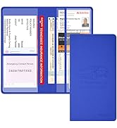 Techion Car Registration and Insurance Holder, 9-1/2 x 5 Inch Premium Leather Vehicle Glove Box O...