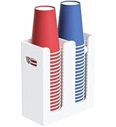 BOSSCASA Disposable Coffee Cup Dispenser with Handles, Countertop or Wall Mount Hot/Cold Drink Cu...
