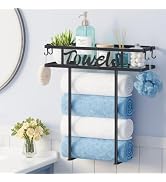 HapiRm Rolled Towel Racks for Bathroom - Towel Storage for Above Toilet | Space-Saver Wall Mounte...