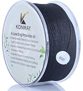 KONMAY 0.8mm Black Nylon String with Case for Bracelets,130 Yards Braided Nylon Satin Cord for Je...